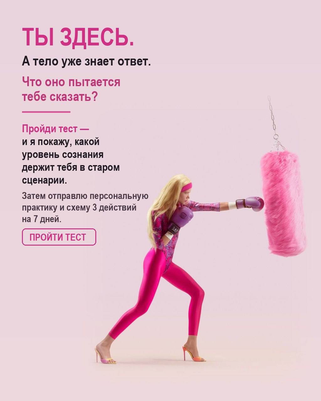 Розовый визуал теста Код тела